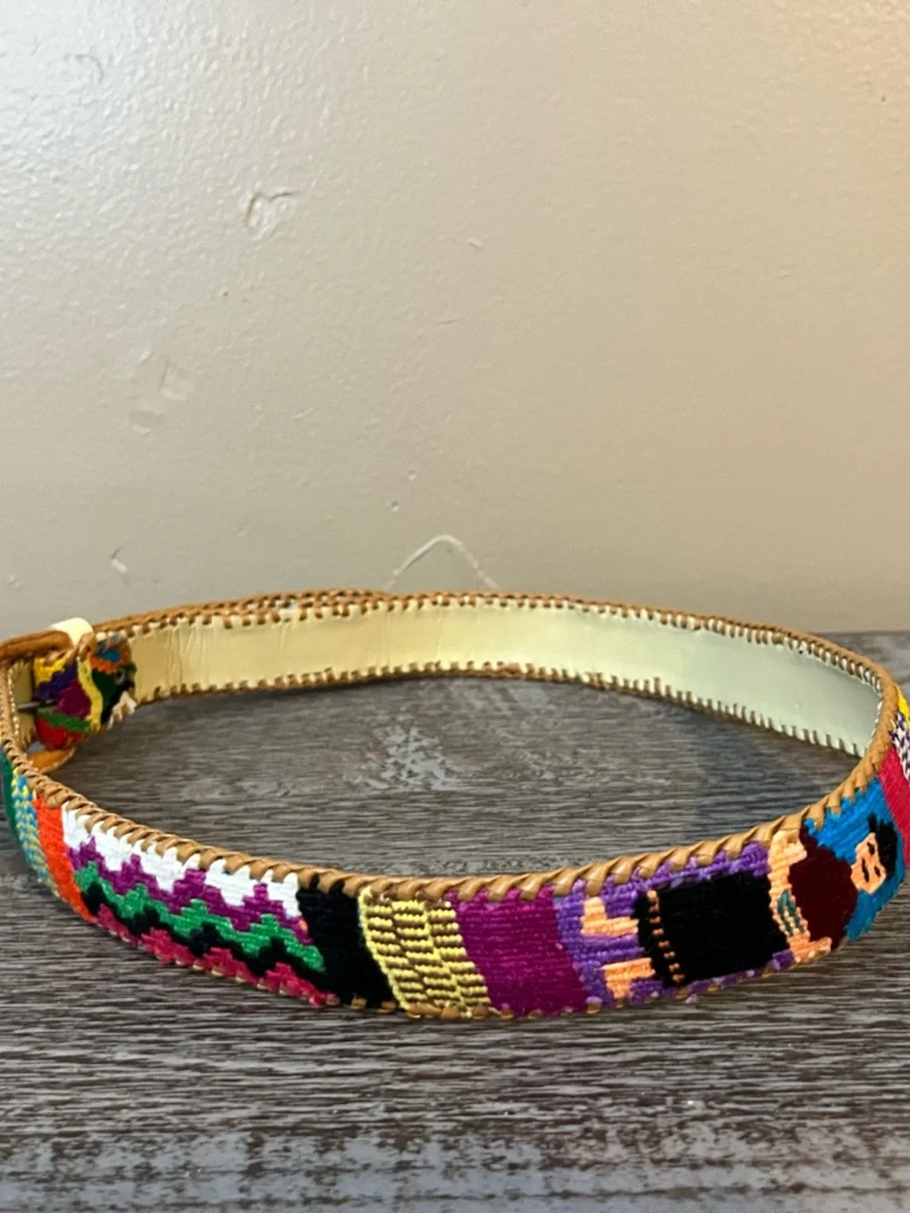 Vintage handmade Guatemalan belt 1.5 inches x 38 inches
